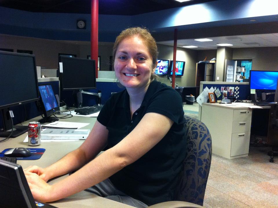Amanda at the desk