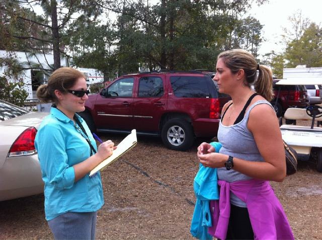 Amanda Winkle interviewing Olympian Misty May Treanor